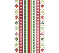 IHR Ideal Home Range Dinner Napkins Disposable 3-Ply Paper Guest Hand Towels, 8.5" x 4.5", Stripes And Stars (Red/Green), 16-Count