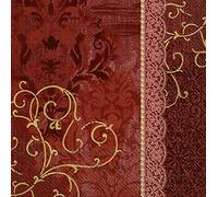 IHR Ideal Home Range - Paper Napkins Anastasia red Gold 20 St. Lunch Napkins 33 cm x 33 cm / 13 inch x 13 inch