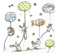 IHR Ideal Home Range - Paper Napkins Animals with Balloons 20 pc. Lunch Napkins