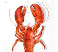 IHR Ideal Home Range - Paper Napkins LOBSTER coral 20-Count 3-Ply Lunch Napkins 6.5 x 6.5 inches
