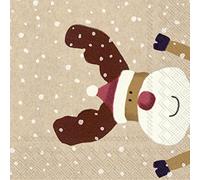 IHR Ideal Home Range - Paper Napkins Rudolph red 20 St. Cocktail Napkins 25 cm x 25 cm / 10 inch x 10 inch