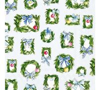 IHR Ideal Home Range Party Napkins Disposable 3-Ply Paper Lunch Napkin Pack, 6.5" x 6.5", Boxwood Ornaments, 20-Count