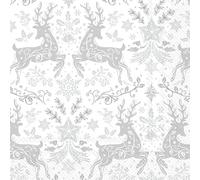 IHR Ideal Home Range Party Napkins Disposable 3-Ply Paper Lunch Napkin Pack, 6.5" x 6.5", Christmas Ornaments (Silver), 20-Count