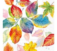 IHR Ideal Home Range Party Napkins Disposable 3-Ply Paper Lunch Napkin Pack, 6.5" x 6.5", Colorful Leaves, 20-Count