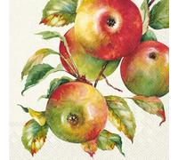 IHR Ideal Home Range Party Napkins Disposable 3-Ply Paper Lunch Napkin Pack, 6.5" x 6.5", Home Grown Apples, 20-Count