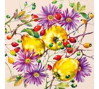 IHR Ideal Home Range Party Napkins Disposable 3-Ply Paper Lunch Napkin Pack, 6.5" x 6.5", Quince, 20-Count