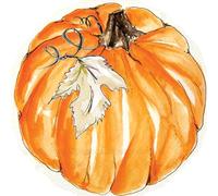 IHR Ideal Home Range Party Napkins Disposable 3-Ply Shaped Paper Lunch Napkin Pack, 6.5" x 6.5", Chinoiserie Pumpkin, 12-Count