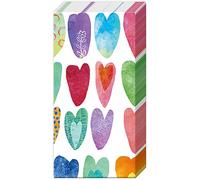 IHR Ideal Home Range Pocket Tissues 4-Ply Facial Tissue Pack, 10-Count, Rainbow Hearts, 1-Pack Only