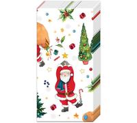 IHR Ideal Home Range Pocket Tissues 4-Ply Facial Tissue Pack, 10-Count, Santa's Look, 1-Pack Only