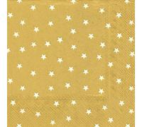IHR LITTLE STARS gold white Christmas Luncheon Paper Table Napkins 20 in a pack 33cm square
