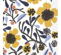 IHR Marimekko MYKERÖ white yellow Luncheon Paper Table Napkins 20 in a pack 33cm square