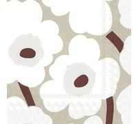 IHR Marimekko UNIKKO white linen paper table lunch napkins 33 cm square 3 ply 20 in a pack