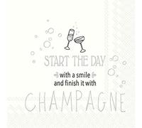 IHR - Start The Day with A Smile Cocktail Napkin 3ply 20 Count - (Silver)