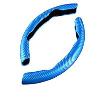 ihreesy 1 Pair Car Steering Wheel Cover,Carbon Fiber Pattern Steering Wheel Grips Booster Cover Universal 38cm Anti-Slip Car Steering Wheel Protector for Women Men,Light Blue