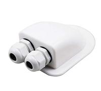ihreesy ABS Solar Cable Entry Gland, Waterproof Double Cable Entry Housing Roof Duct 2-Way for Solar Panel 6-12mm Cable Types for RV Caravans Boat,White
