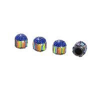 ihreesy Bling Crystal Tire Valve Caps,4 Pieces Glitter Rhinestone Universal Car Valve Core Cap Wheel Dustproof Valve Stem Covers Car Decoration for Tire,Royal Blue