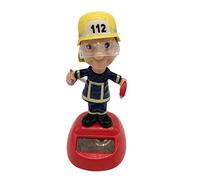 ihreesy Car Dashboard Ornament Decor,Solar Powered Shaking Bobblehead Solar Dancing Fireman Swing Figurines for Car Dashboard Home Desk Decor