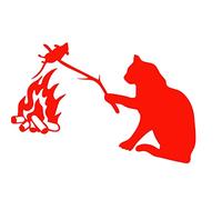 ihreesy Car Window Sticker,Reflective Cat Graphic Car Hood Sticker Waterproof Car Body Side Sticker Universal Vinyl Graphics Decals for Living Room Laptops Wall,Red