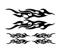 ihreesy Flame Racing Sports Stripe Decal, Self Adhesive Totem Flame Decals Stickers Car Universal Vinyl Self-Adhesive Decal Decoration Accessories Personality Car Sticker,Black