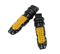 ihreesy Motorcycle Front Foot Pegs Rests Pedals, 2 Pcs Aluminium alloy Motorcycle Rear Passenger Perfect Decorating Foot Pegs Universal 8mm Motorbike Rearset Footrests,Gold