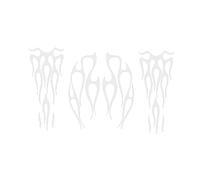 ihreesy Motorcycle Gas Tank Flame Decals,Universal Motorcycle Flame Sticker PET Waterproof Sport Stripes Decals Stickers Fuel Tank Fender Decal Set Decoration Accessories,White