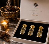 Ihsan Whispers of Paradise Perfume Oil Gift Set - White Oud, Rawdah & White Musk 3ml Attar Collection - Luxury Alcohol-Free Fragrance Oils for Men & Women - Unisex Gift Set