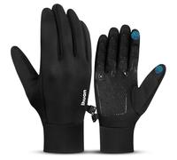 ihuan Lightweight Winter Running Gloves for Women Men, Sensitive Touch Screen Fingers for Cold Weather, Thermal Material for Working and Outdoor Sports, Cycling Camping Hiking Driving. (black, L)