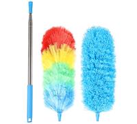 iHUFeather Extendable Rainbow Microfiber Duster for Cleaning, Dust Cleaner, Cobweb Duster, Air Condition (2pcs)