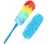 iHUFeather Rainbow Static Duster 24 inch Electrostatic Bendable Microfiber Duster for Cleaning Office, Car, Computer, Air Condition (2pcs)