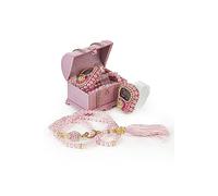 İhvan Online Chest Gift Box with Islamic Finger Counter and Prayer Beads, Portable Digital Tasbeeh, Pearl Zikirmatic Beads, 2 Pieces Gift for Ramadan & Eid & Mevlüt (Pink)