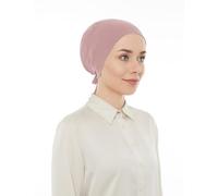 ihvan online Hijab Cap, Beanie Under Cap Scarf, Non Slip Head Wraps for Women, Muslim Hijab Undercap with Tie-Back Closure, Pink