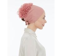 ihvan online Hijab Cap, Head Scarf Beanie, Volumizing Non Slip Head Wraps for Women, Hijab Undercap with Tie-Back Closure, Pink