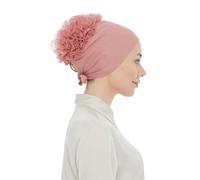ihvan online Hijab Cap, Head Scarf Beanie, Volumizing Non Slip Head Wraps for Women, Hijab Undercap with Tie-Back Closure, Pink