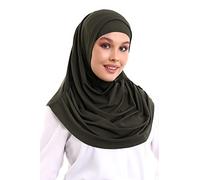 ihvan online, Hijab Scarves for Women, Ready to Wear, Lightweight and Comfortable Headscarf, Instant Turban, Jersey, Presewn, Khaki, One Size
