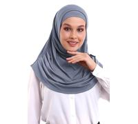 ihvan online, Hijab Scarves for Women, Ready to Wear, Lightweight and Comfortable Headscarf, Instant Turban, Jersey, Presewn, Grey