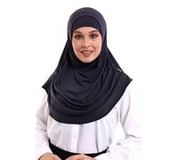 ihvan online, Hijab Scarves for Women, Ready to Wear, Lightweight and Comfortable Headscarf, Instant Turban, Jersey, Presewn, Navy Blue