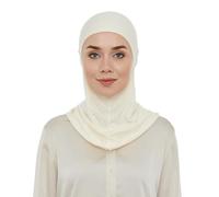 ihvan online, Hijab Undercap, Full Neck Coverage Under Scarf Hijabs, Head Coverings for Women, Muslim Stretchy Turban, Cream