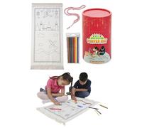 ihvan online, Kids Prayer Mat, Washable Painted Prayer Rug for Kids, Colourful Marker, Muslim Prayer Mala Beads, Soft Salah Travel Mat Carpet, Perfect Islamic Gifts For Kid, Red