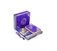 ihvan online Luxury Islamic Prayer Velvet Covered Gift Box, Deluxe 4 Piece Set with Elegant Velvet Covered Quran & Prayer Beads Tesbih & Prayer Rug, Ramadan & Eid Gift, Purple