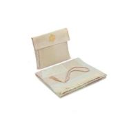 ihvan online Muslim Prayer Rug and Beads with Elegant Slub Fabric Bag | Janamaz | Sajadah | Soft Islamic Prayer Rug | Islamic Gifts | Prayer Carpet Mat, Taffeta Fabric, Gold