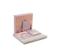 ihvan online Prayer Gift Set for Men & Women, Muslim Taffeta Prayer Rug, Salah Mat, Beads Rosary, Velvet Covered Yaseen Islamic Gift Set for Ramadan & Eid, Pink
