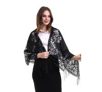 ihvan online, Sheer Shawl Wraps for Women, Soft Tulle Shawl, Head Covering Chapel Veil Lace Shawl for Mass Wedding Bridesmaids, Black