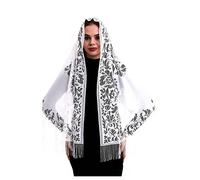 ihvan online, Sheer Shawl Wraps for Women, Soft Tulle Shawl, Head Covering Chapel Veil Lace Shawl for Mass Wedding Bridesmaids, White