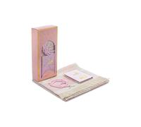 ihvan online Taffeta Fabric Muslim Prayer Rug & Velvet Covered Yaseen Surah Pocket-Size Book & Crystal Prayer Beads Set with Kraft Boxed, Perfect Islamic Ramadan Eid Gifts, Pink