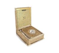 ihvan online, The Holy Qur'an Set, Islamic Prayer Gift Box with Pocket-sized Velvet Covered Quran, Tesbih, Inner Lid Names of Allah (Asmaul Husna), 3 Pieces for Ramadan & Eid & Dowry Gifts, Gold