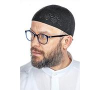 ihvan online Turkish Muslim Knitting Kufi Hats for Men, Taqiya, Takke, Peci, Islamic Caps, Islamic Gifts, Standart Size, Black