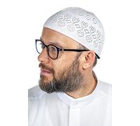 ihvan online Turkish Muslim Knitting Kufi Hats for Men, Taqiya, Takke, Peci, Islamic Caps, Islamic Gifts, Standart Size, White