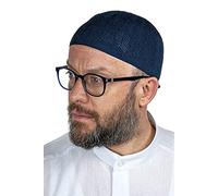 ihvan online Turkish Muslim Light Knitting Kufi Hats for Men, Taqiya, Takke, Peci, Islamic Caps, Islamic Gifts, Standart Size, Navy Blue, One Size