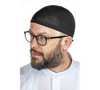 ihvan online Turkish Muslim Lux Knitting Kufi Hats for Men, Taqiya, Takke, Peci, Islamic Caps, Islamic Gifts, Standart Size, Black