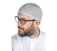 ihvan online Turkish Muslim Lux Knitting Kufi Hats for Men, Taqiya, Takke, Peci, Islamic Caps, Islamic Gifts, Standart Size, Grey